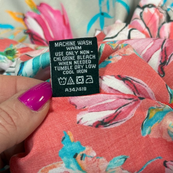 Tolani Collection Floral Boho Tunic Kimono Top LP Pink Blue Modal - Picture 8 of 12